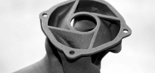 mjf 3d printed hollow part in black