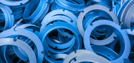 parts with blue anodized finish