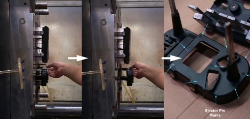 Ejector Pin Marks in Injection Molded Parts