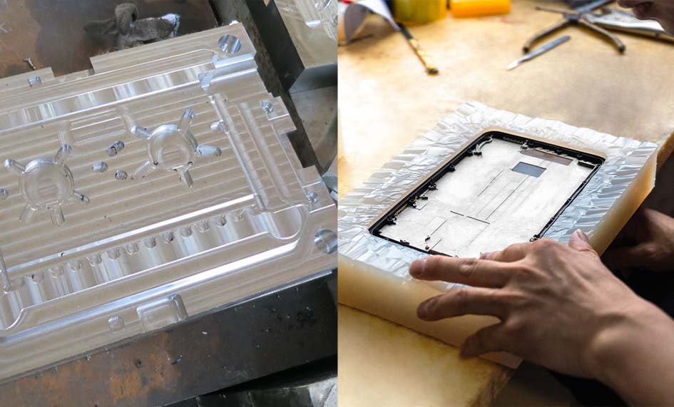 soft tooling via silicone moulding and aluminium moulding