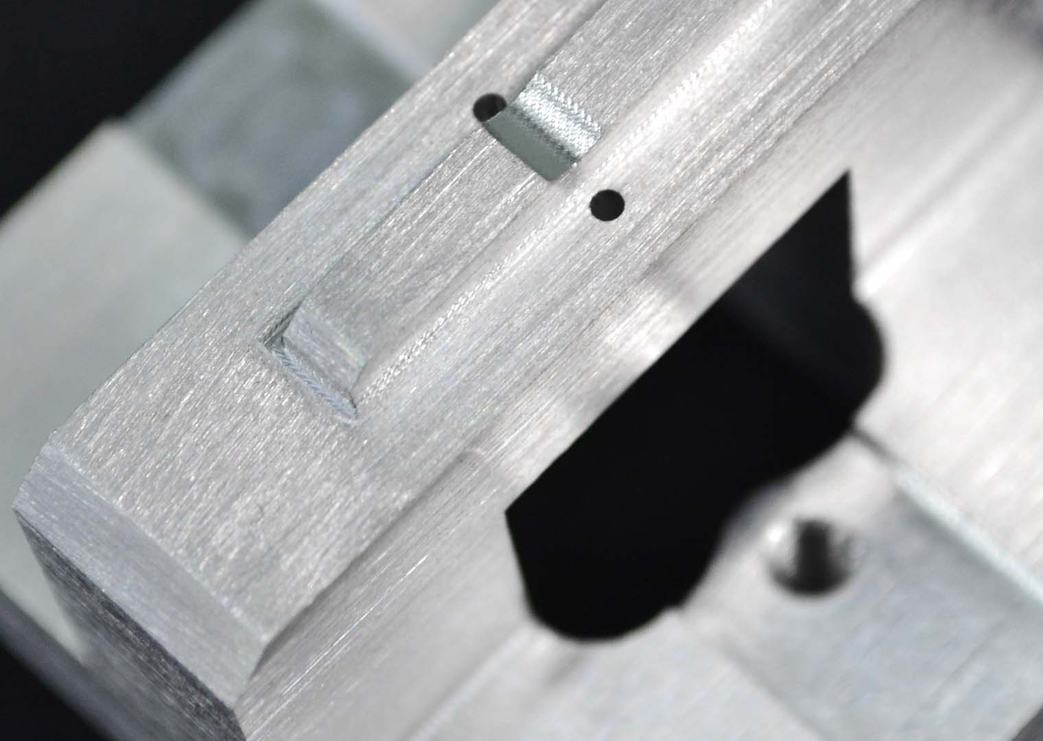 Custom CNC machined aluminium with a brushed surface finish