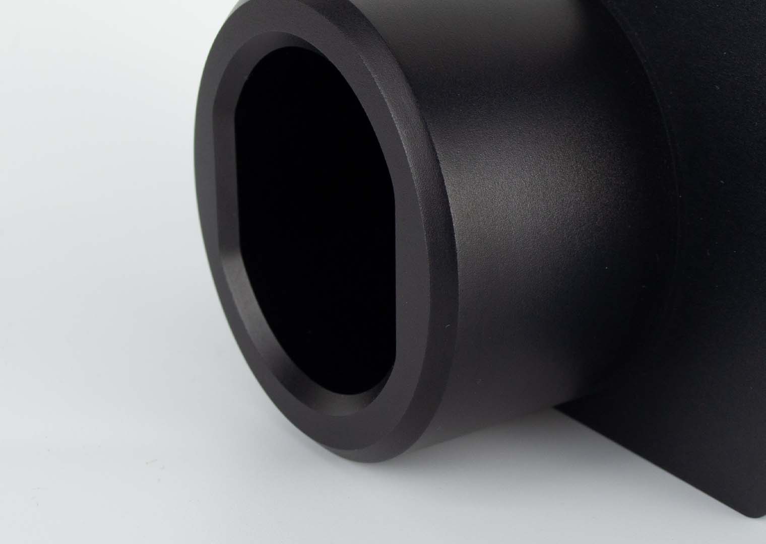 CNC machined aluminium part with black oxide coating