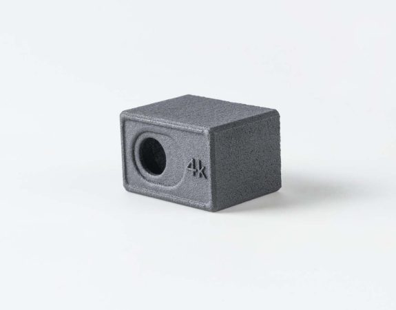 mjf 3D printed part with embossed text feature